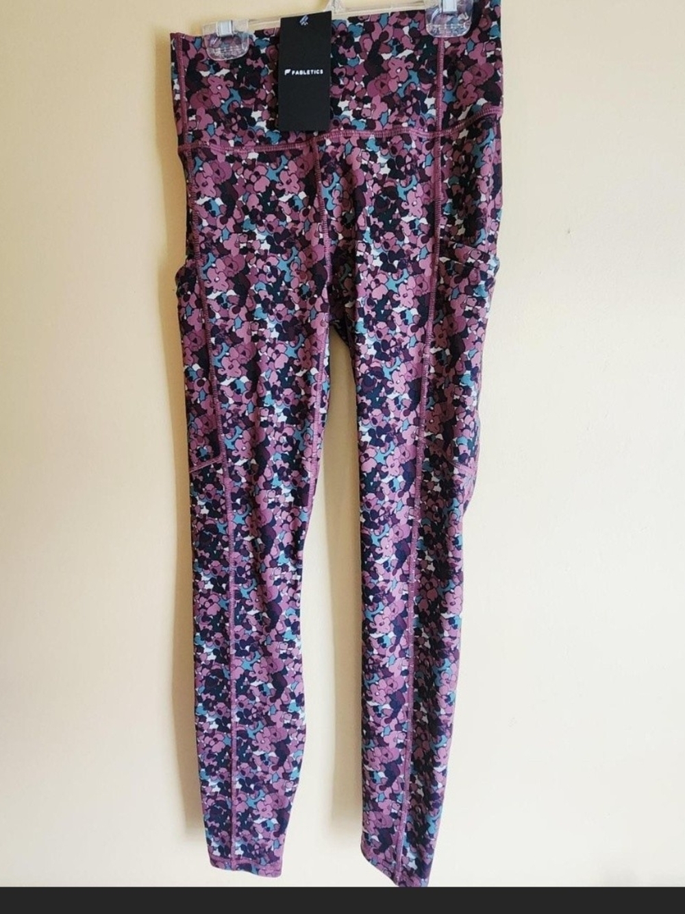 Fabletics Girls' Purple Multi Floral Leggings